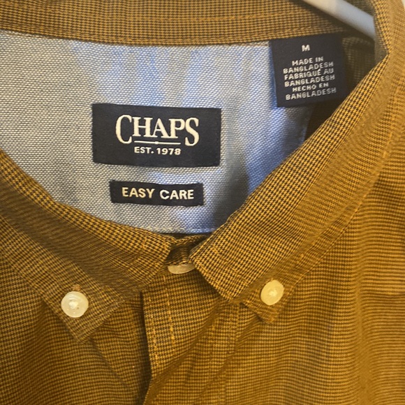 Chaps NWOT Men’s Button-Up Long sleeve Shirt Medium Brown - Picture 3 of 5